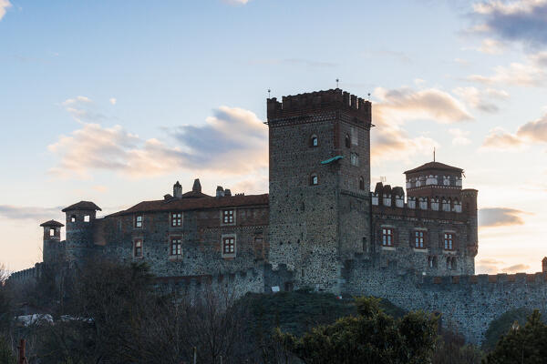 Pavone Castle during sunset, Pavone Canavese, Ivrea, Piedmont, Italy, Southern Europe
