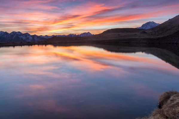 Sunset at Leysser lake, Saint-Nicolas, Aosta Valley, Italy