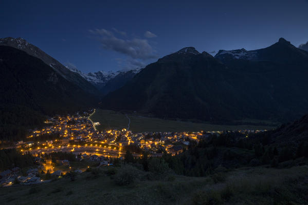 Cogne at dusk, Aosta Valley, Italy