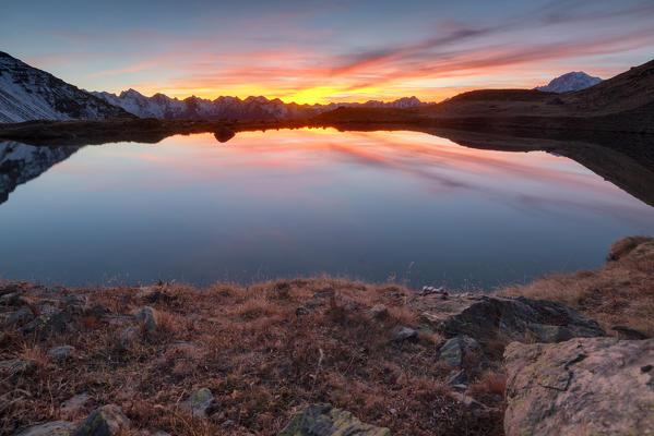Sunset at Leysser lake, Saint-Nicolas, Aosta Valley, Italy