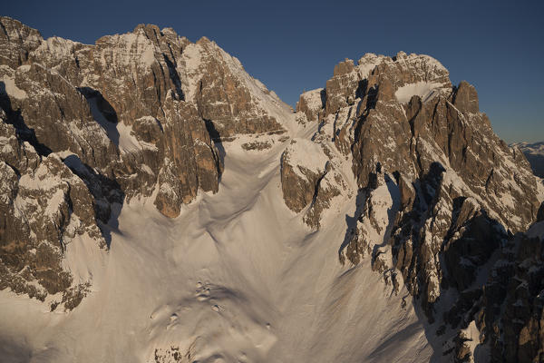 Cima Undici and Croda Rossa Di Sesto. On the middle is Vallon Popera. Popera Groups, Sesto Dolomites, Belluno province, veneto region, Italy, Europe 