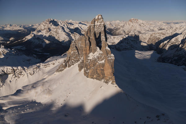 Three Peak of Lavaredo. Misurina, Belluno province, Veneto region. Italy Europe. 