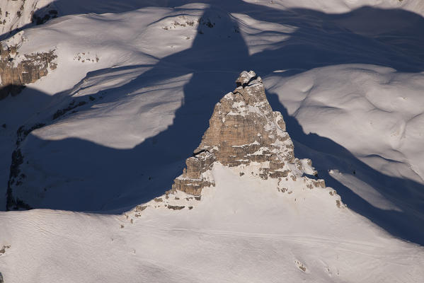 The Toblin Towers, natural park of Sexten Dolomites. Bolzano province, Trentino Alto Adige region, Italy, Europe 
