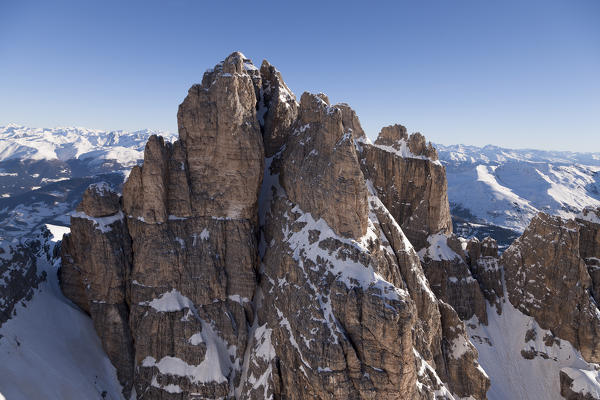 Tre Scarperi Peak. Natural park of Sexten Dolomites. Bolzano province, Trentino Alto Adige region. Italy, Europe