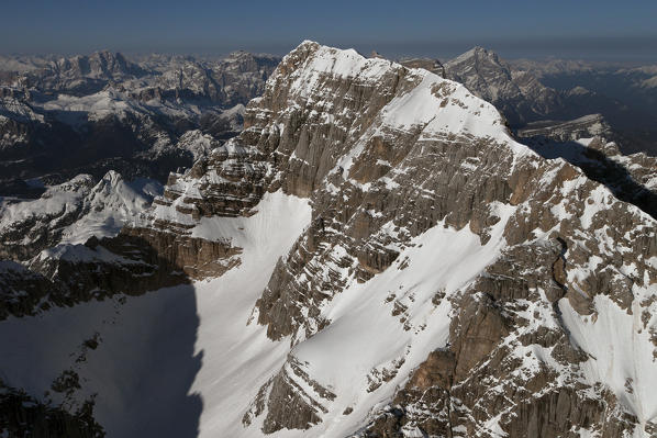 Tissi and Civetta peaks, west side, 3220m.asl (10.564ft). Civetta group, Dolomites.  Belluno province, Veneto region, Italy, Europe. 

