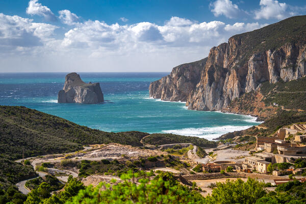 Masua and Pan di Zucchero, Iglesias, Cagliari province, Sardinia, Italy, Europe.