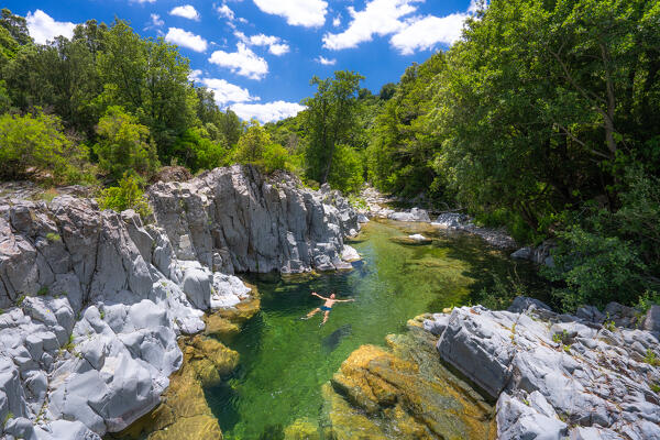 Natural pool, Ussassai, Nuoro province, Sardinia, Italy,Europe.