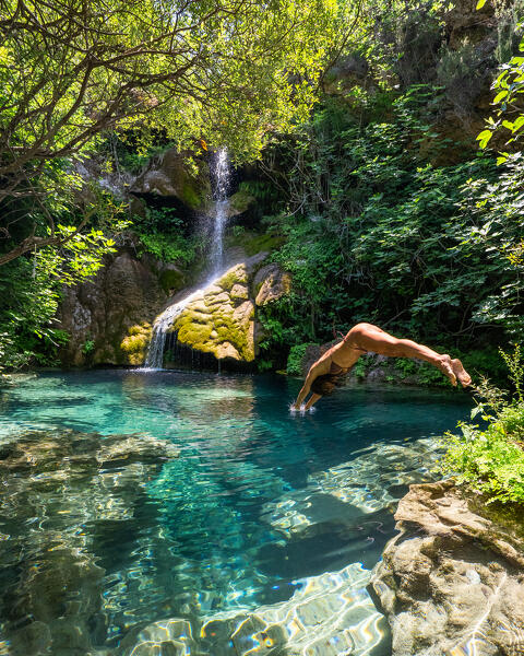 Ulassai natural pool, Nuoro province, Sardinia, Italy, Europe.