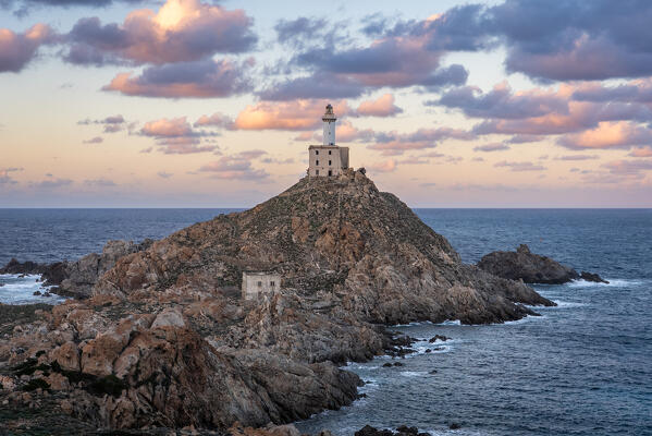 Lighthouse of Punta Scorno, National Park of Asinara Island,Porto Torres, Sassari province, Sardinia, Italy, Europe.