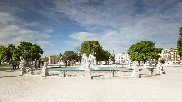 a view of Prato della Valle, one of the largest square in Europe, Padua province, Veneto, Italy, Europe, 