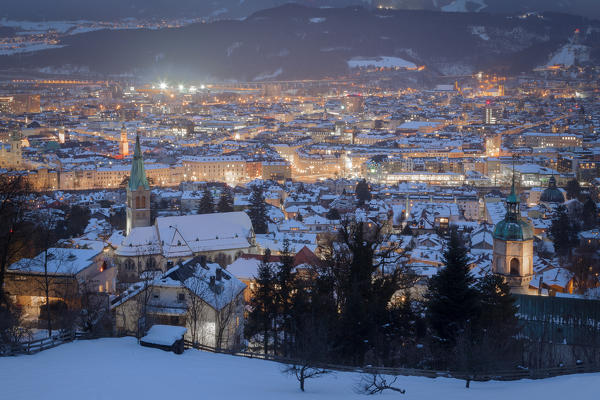 Hötting quarter at evening, Innsbruck, Tyrol, Austria, Europe