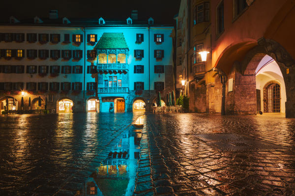 The golden roof in blue, Innsbruck, Tyrol, Austria, Europe