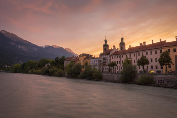 The Promenade to the cathedral of Innsbruck at dawn, Tyrol, Austria, Europe