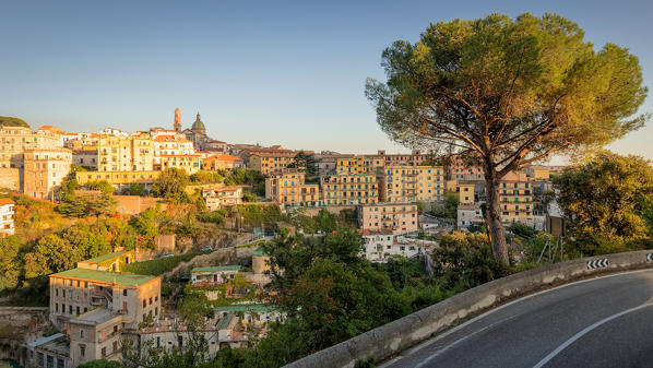 The view of Vietri sul Mare as seen from the Amalfi drive, Salerno province, Campania region, Italy, Europe