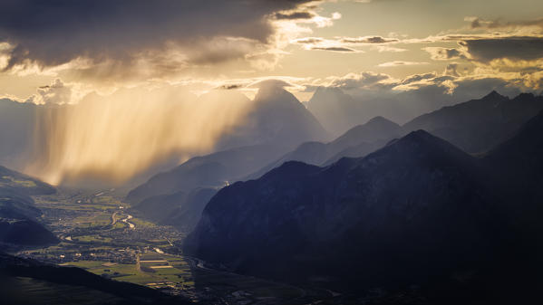 Summer Rain in the Inntal Valley, Patscherkofel, Innsbruck, Tyrol, Austria, Europe
