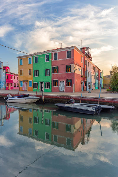 A quiet morning at Fondamenta della Pescheria, Burano, Venice, Veneto, Italy, Europe