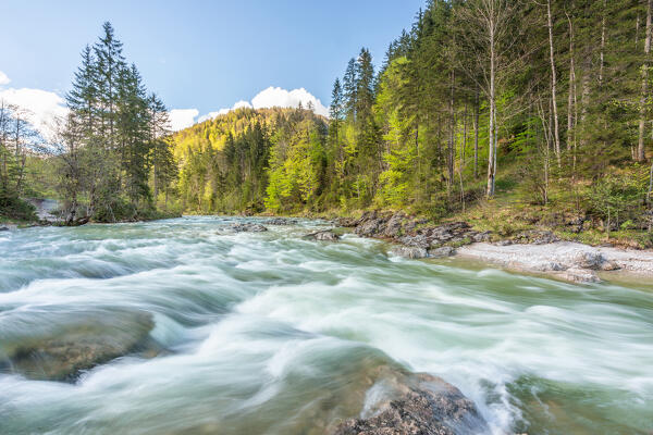 The rapids of Brandenberger Ache at the end of the Kaiser Gorge, Brandenberg region, Kufstein district, Tyrol, Austria, Europe