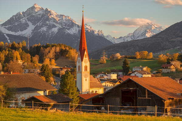 Golden Hour in  the farming village of Vill, Innsbruck, Tyrol, Austria, Europe