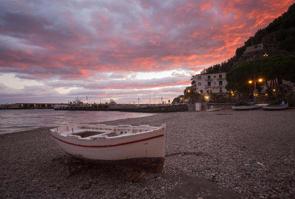 The beach of Cetara, Salerno province, Campania, Italy, Europe