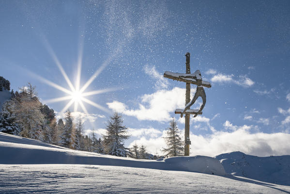 The Cristo of Chamolé, also know as Crocefisso of Stuffer in Pila locality (Gressan municipality, Aosta province, Aosta Valley, Italy, Europe)
