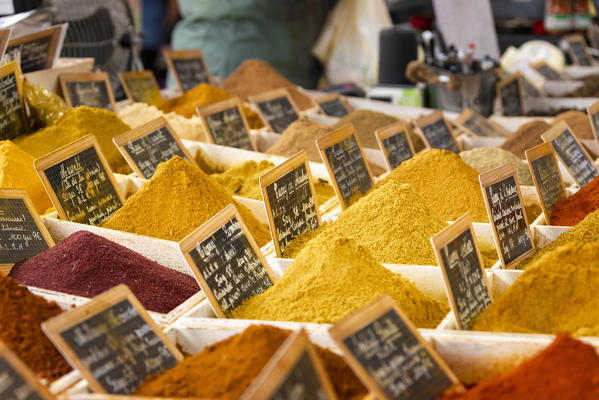The market in Antibes, Grasse, Alpes-Maritimes department, Provence-Alpes-Cote d'Azur region, France, Europe