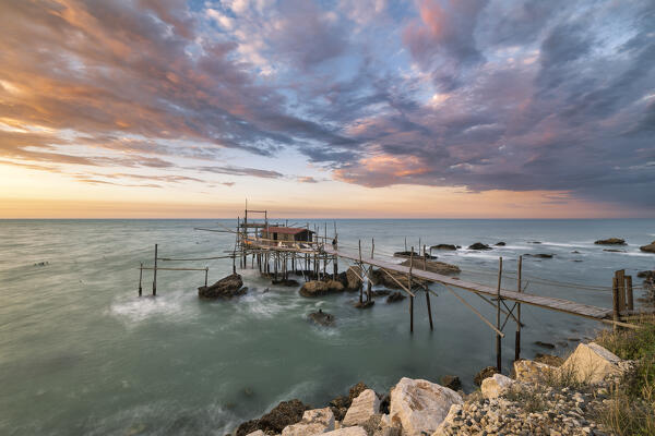 Trabocchi Coast: Trabocco Punta Torre at sunset (Fossocesia, province of Chieti, Abruzzo, Italy)