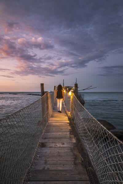 Trabocchi Coast: Trabocco Punta Punciosa at dusk (Rocca San Giovanni, province of Chieti, Abruzzo, Italy) (MR)