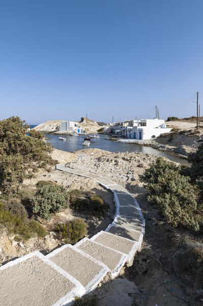 The small fishing village of Agios Konstantinos (Plaka, Milos Island, Cyclades Islands, Greece, Europe)
