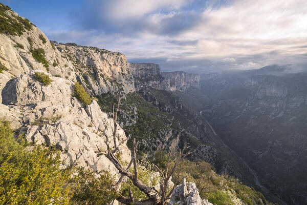 Along the Route des Cretes Verdon: the Gorges du Verdon from the Belvedere du Tilleul (Var department, Provence-Alpes-Côte d'Azur, France, Europe)