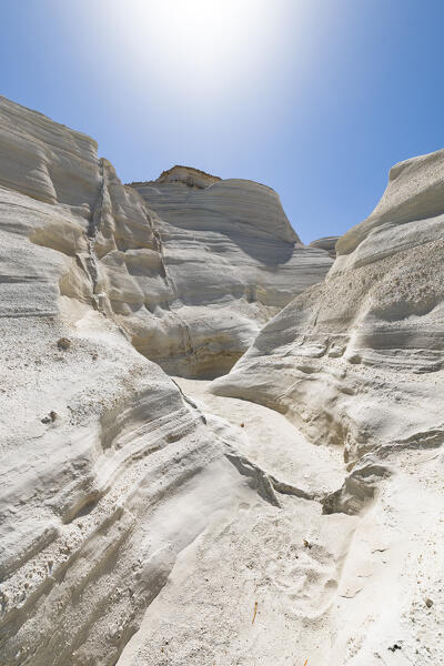 Volcanic rock formations on Sarakiniko Beach (Plaka, Milos Island, Cyclades Islands, Greece, Europe)