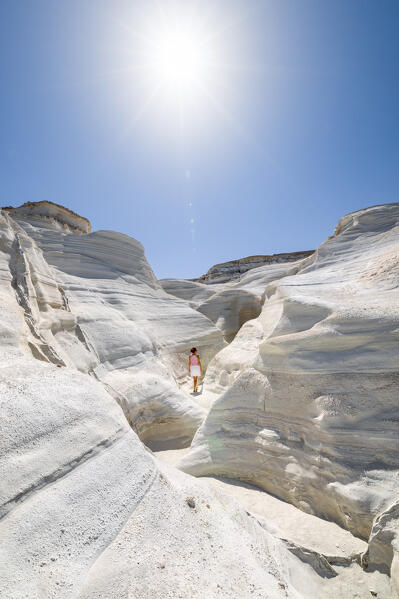 Volcanic rock formations on Sarakiniko Beach (Plaka, Milos Island, Cyclades Islands, Greece, Europe) (MR)
