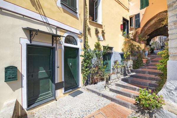 A alley in the small village of Cervo (province of Imperia, Liguria, Italy)