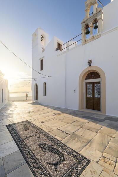 The church of Panagia Korfiatissa in the village of Plaka (Milos Island, Cyclades Islands, Greece, Europe)