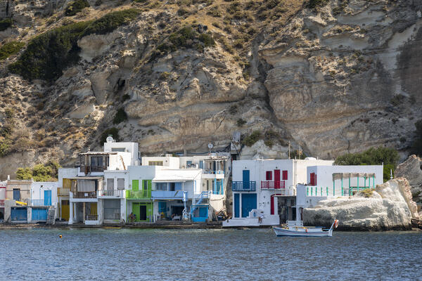 The small fishing village of Klima (Plaka;Milos Island, Cyclades Islands, Greece, Europe)