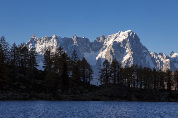 The Grandes Jorasses (Lake Arpy, Morgex, Aosta province, Aosta Valley, Italy, Europe)