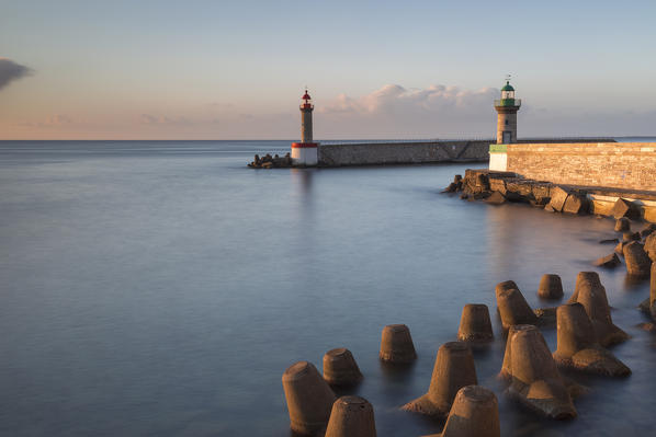 The port of Bastia at sunrise (Bastia, Haute-Corse department, Corsica, France, Europe)