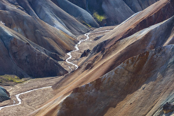 Typical panorama in Landmannalaugar (Fjallabak Nature Reserve, Highlands, Southern Region, Iceland, Europe)