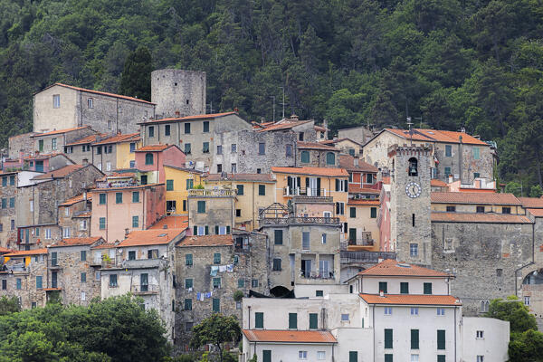 Old town of Montemarcello village, Ameglia, La Spezia province, Liguria, Italy, Europe