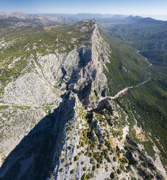 Panoramic view of Canyon of Su Garropu, Supramonte di Orgosolo, Urzulei, Ogliastra province, Sardinia, Italy, Europe