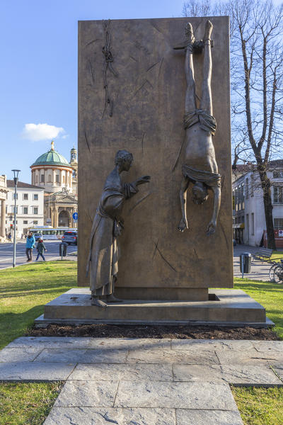 Monument to the partisan(Monumento al Partigiano) in the lower town of Bergamo, Lombardy, Italy.