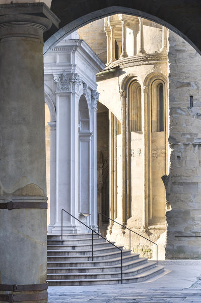 Slice of Basilica of Santa Maria Maggiore. Bergamo(Upper town), Lombardy, Italy.