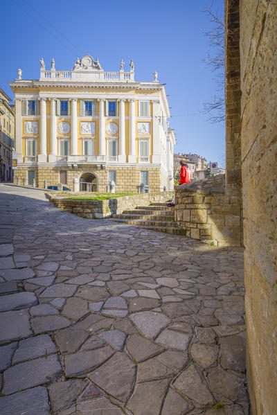Palazzo Medolago Albani(Medolago Albani Palace) in the Upper town of Bergamo, Lombardy, Italy.