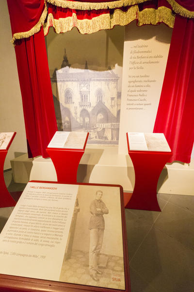 Historical exhibition in the 19th century museum located in the Rocca of Bergamo, Bergamo, Lombardy, Italy.