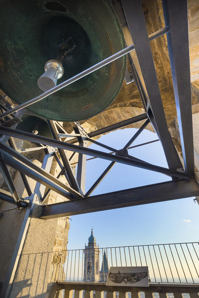 Bell of the Civic Tower of Bergamo(Upper town), Lombardy, Italy.