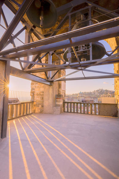 Bell of the Civic Tower of Bergamo(Upper town), Lombardy, Italy.
