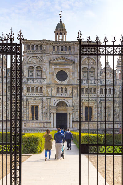 Main entrance of the Monastery of Certosa di Pavia. Certosa di Pavia, Pavia province, Lombardy, Italy, Europe.