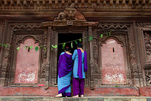 Kathmandu, Nepal, Asia. Pay tribute to their God. Nepal, Asia