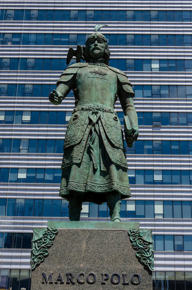 Marco Polo's statue in downtown Ulaanbaatar, Mongolia
