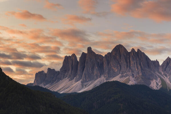 Sunrise on the Odle Dolomites, Funes valley (val di Funes), Bolzano province, South Tyrol, Trentino alto adige, Italy, Europe