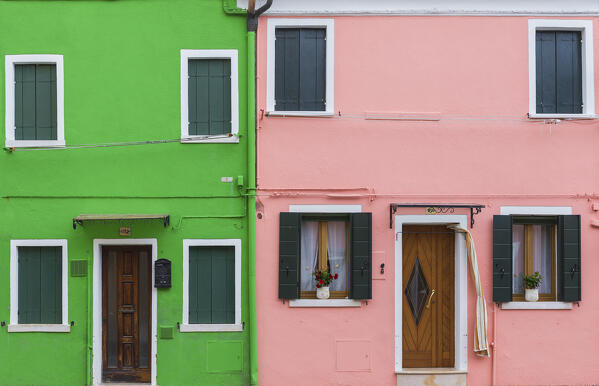 Colorful houses of Burano island, Venice, Veneto, Italy, Europe